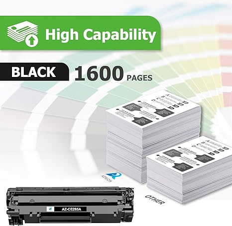 Aztech Compatible Toner Cartridge Replacement for HP CE285A 85A CE285 Laserjet Pro P1102W M1212nf M1217nfw P1100 M1210 (Black, 2-Pack)