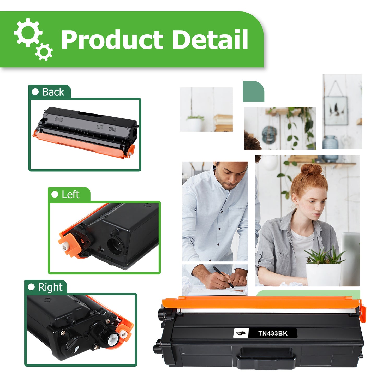 TN433 Toner Cartridge 4-Pack Compatible for Brother TN-433 TN-431 TN436 TN433BK MFC-L8900CDW HL-L8360CDW L8260CDW L8360CDWT MFC-L8610CDW Printer (Black Cyan Yellow Magenta)