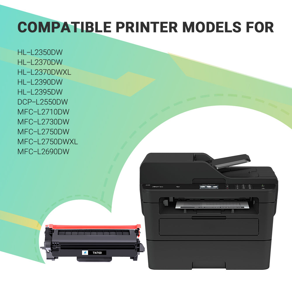 AAZTECH TN760 Toner Cartridge Compatible for Brother TN760 TN-760 TN 760 TN730 TN-730 MFC-L2750DW HL-L2390DW HL-L2350DW MFC-L2710DW HL-L2395DW Printer Ink (Black, 2-Pack)