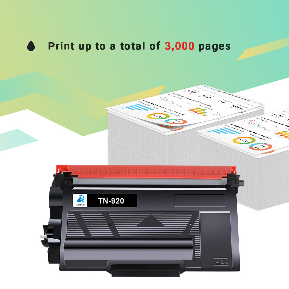 Aztech TN920 Toner Cartridge Compatible for Brother TN-920 HL-L5210DN L6210DW L6217DW L6310DW L6415DW EX415DW DCP-L5510DN MFC-L5710DN L5715DW L5717DW L5915DW Printers (Black 2-Pack)