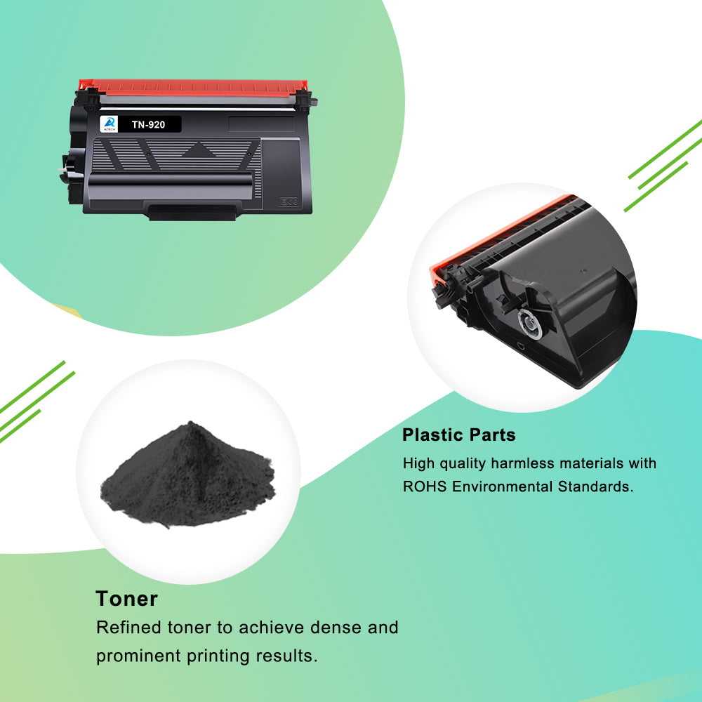 Aztech TN920 Toner Cartridge Compatible for Brother TN-920 HL-L5210DN L6210DW L6217DW L6310DW L6415DW EX415DW DCP-L5510DN MFC-L5710DN L5715DW L5717DW L5915DW Printers (Black 2-Pack)