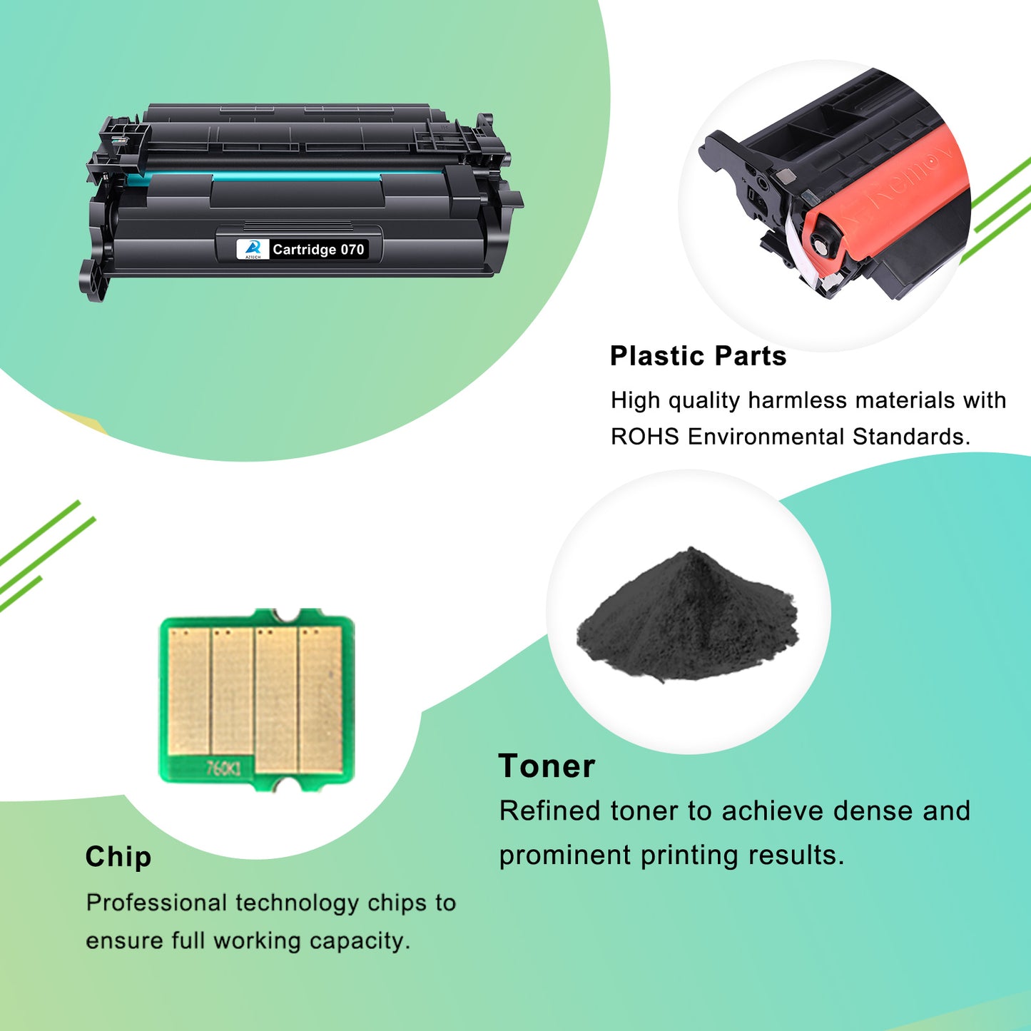 A Aztech Cartridge 070 Toner Replacement Compatible for Canon 070 CRG070 CRG-070 imageCLASS MF465dw MF462dw LBP247dw LBP246dw Printer (Black,2-Pack)