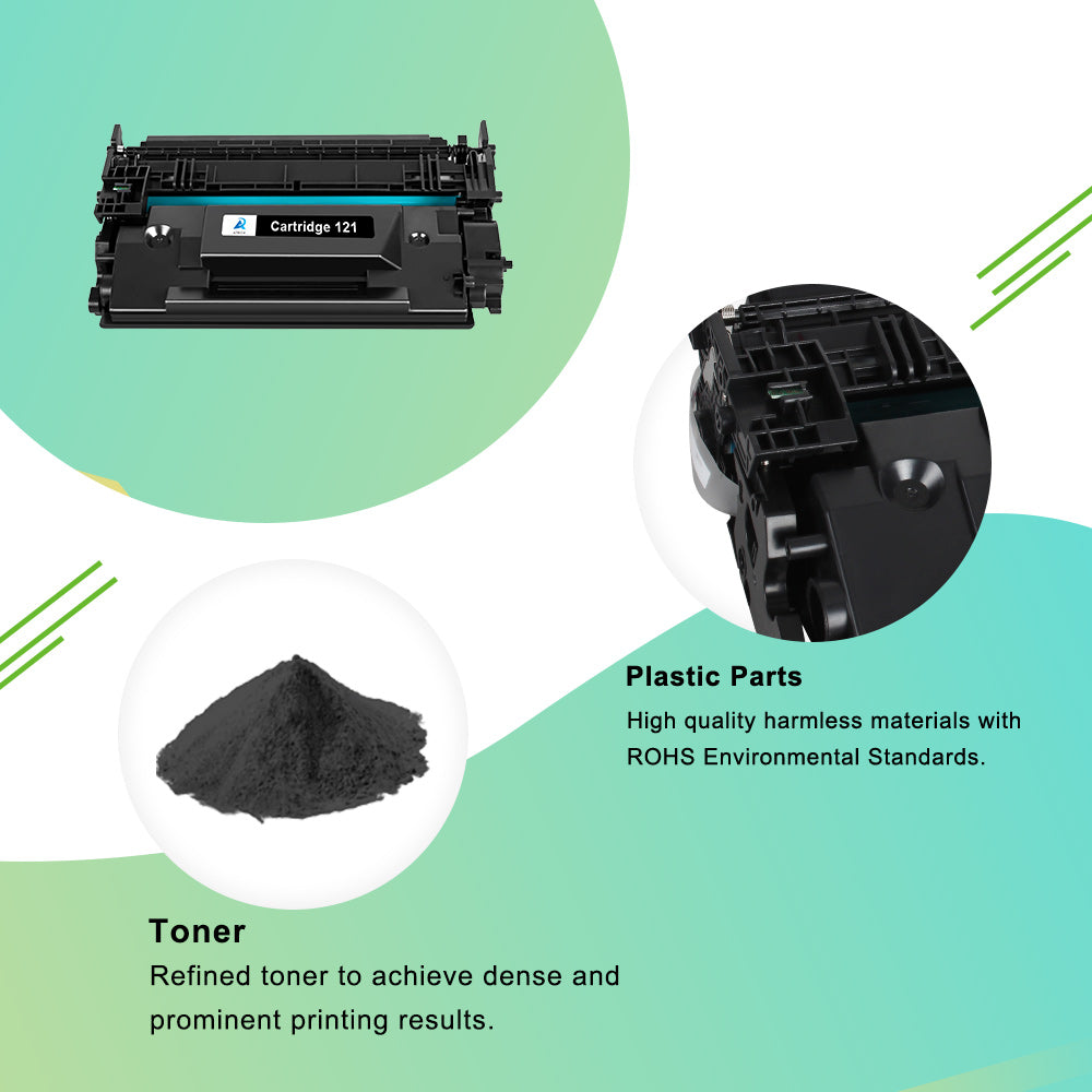 AAZTECH 2-Pack Compatible Toner Cartridge for Canon 121 CRG-121 Printer Ink (Black)