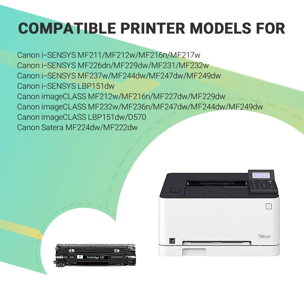 137 Toner Cartridge Compatible for Canon 137 Cartridge 137 CRG137 for Imageclass MF236n D570 MF249dw MF244dw MF247dw MF232w LBP151dw MF227dw MF229dw MF216n MF212w Printer (Black,2-Pack)