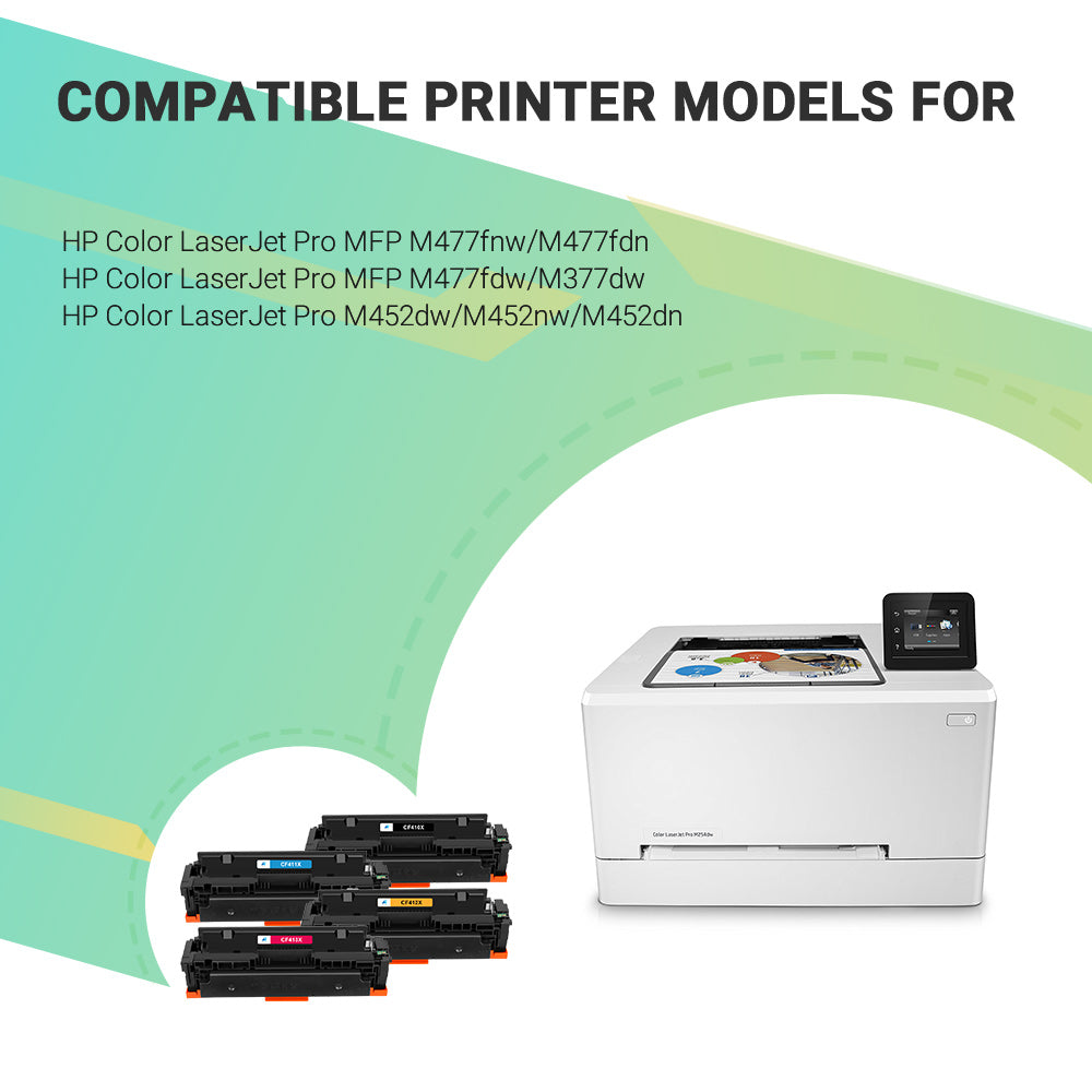 410X toner Cartridge 4-Pack Compatible for HP 410X 410A CF410X CF410A HP Laserjet MFP M477fdw M477fnw M477fdn Pro M452dn M452dw M452nw M477 M452 Printer Ink