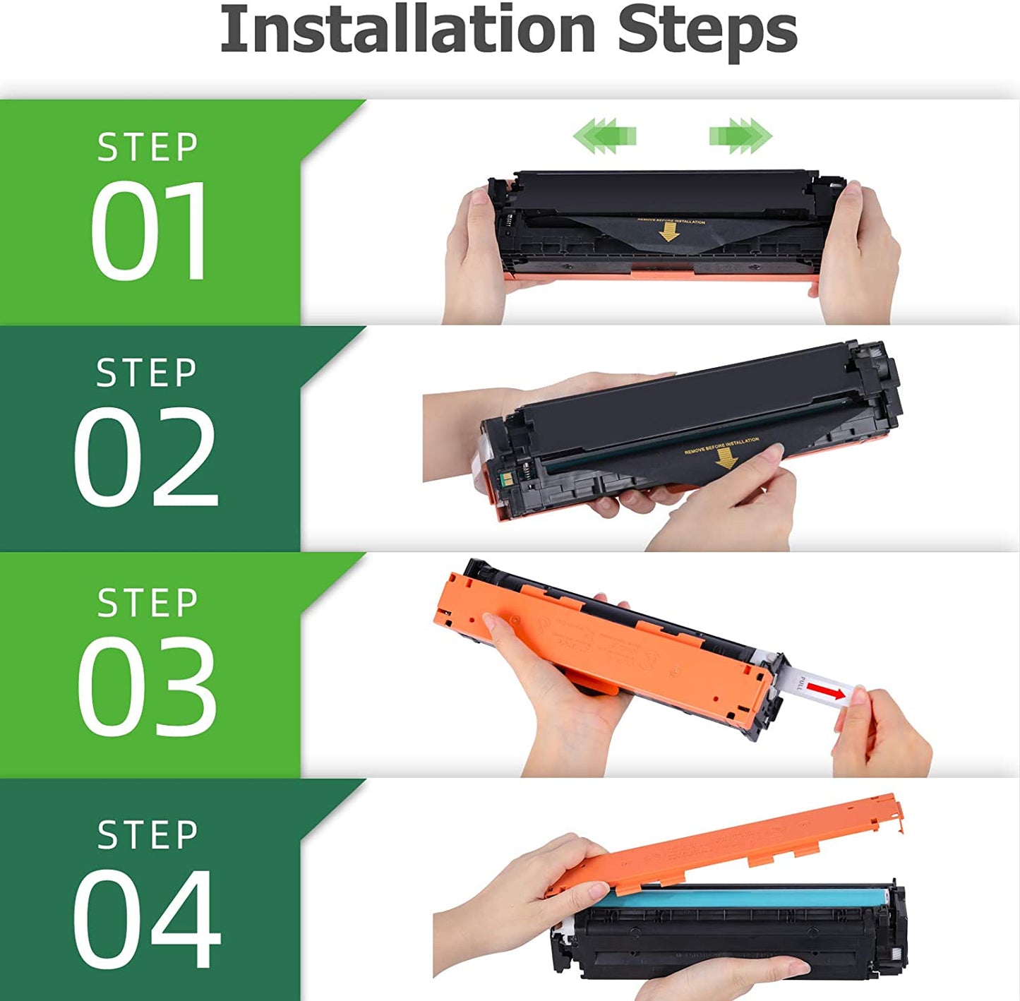 replacement hp 131x 131a cf210x cf211a cf212a cf213a toner cartridge 4 pack