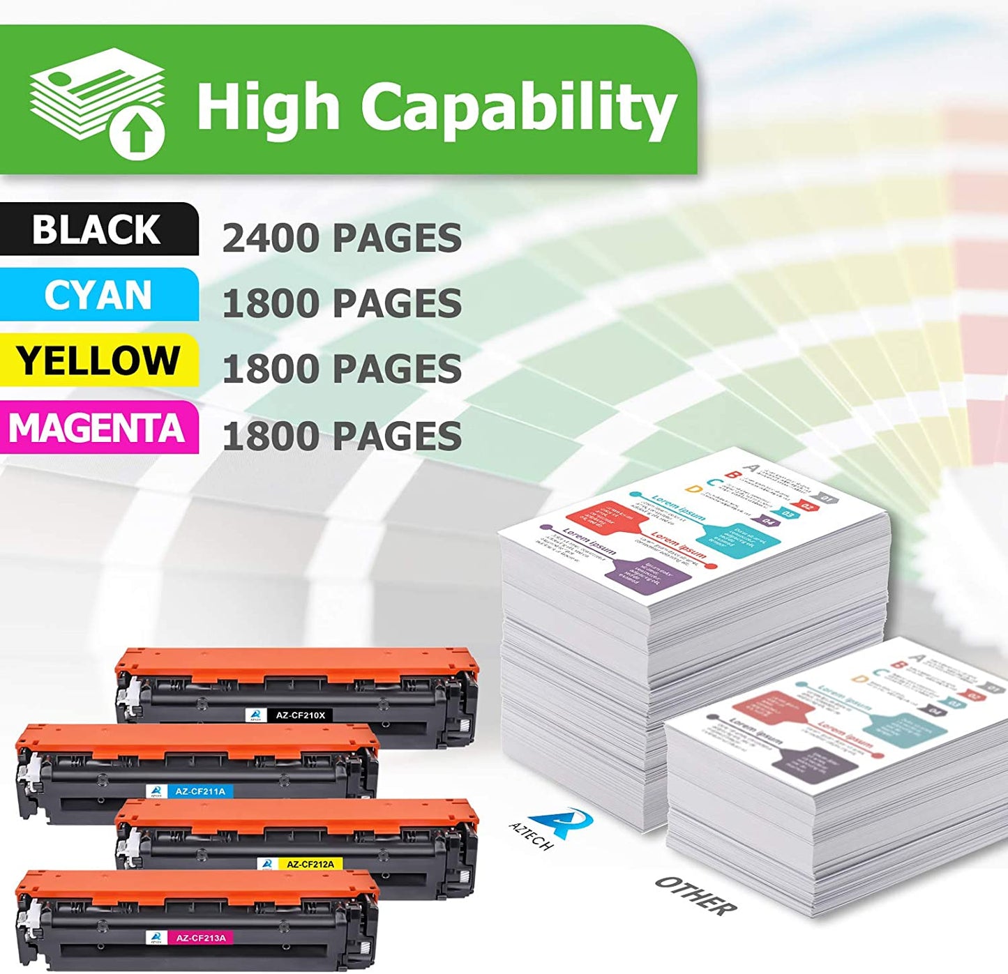 replacement hp 131x 131a cf210x cf211a cf212a cf213a toner cartridge 4 pack