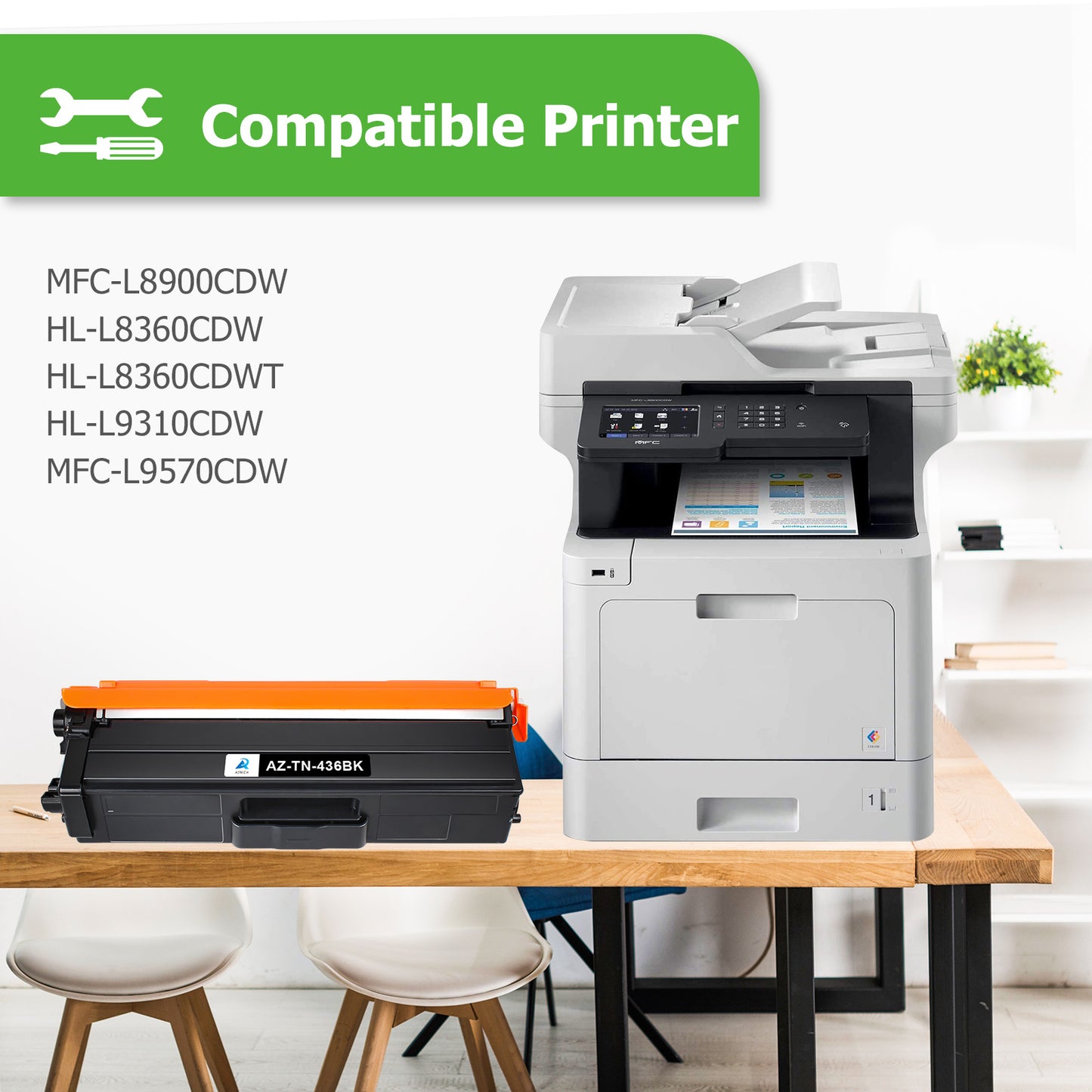 compatible brother tn436 toner cartridge 4 pack