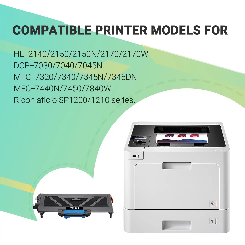AAZTECH 2-Pack Compatible Toner Cartridge for Brother TN360 TN-360 TN330 TN-330 to use with HL-2140 HL-2170W MFC-7840W MFC-7340 MFC-7440N MFC-7345N DCP-7030 DCP-7040 Printer Ink (Black, 2-Pack)