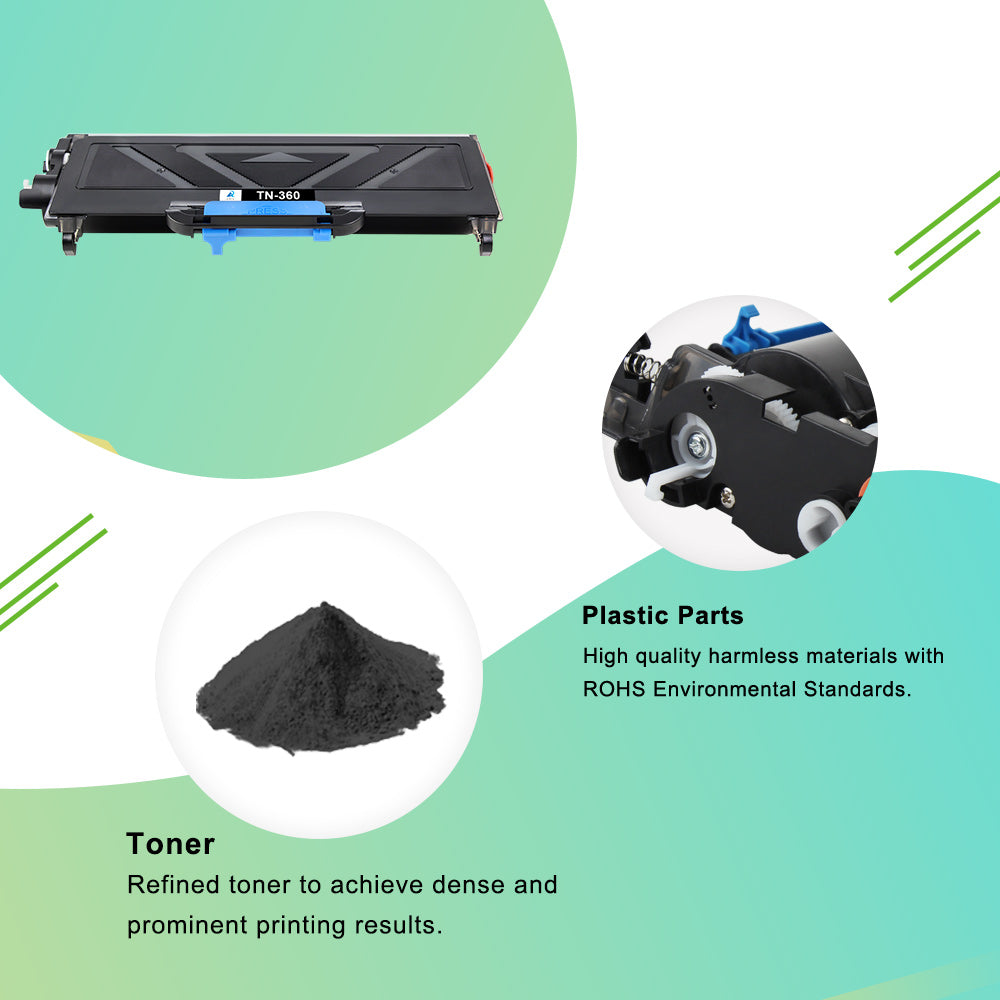 AAZTECH 2-Pack Compatible Toner Cartridge for Brother TN360 TN-360 TN330 TN-330 to use with HL-2140 HL-2170W MFC-7840W MFC-7340 MFC-7440N MFC-7345N DCP-7030 DCP-7040 Printer Ink (Black, 2-Pack)