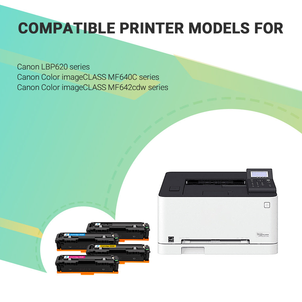 054 054H CRG054 Toner Cartridge Compatible for Canon 054 054H CRG-054 Color ImageClass MF644Cdw MF641Cw MF642Cdw LBP622CDW Printer (Black Cyan Yellow Magenta, 4-Pack)