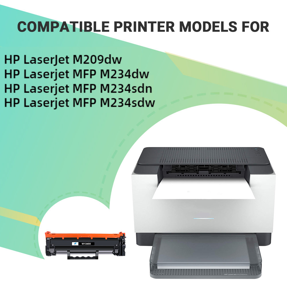 2-Pack 134X Toner Cartridge WITH CHIP Compatible for HP 134X H1340X 134A W1340A for HP LaserJet M209dw MFP M234dw M234sdn M234sdw Printer Ink(Black)