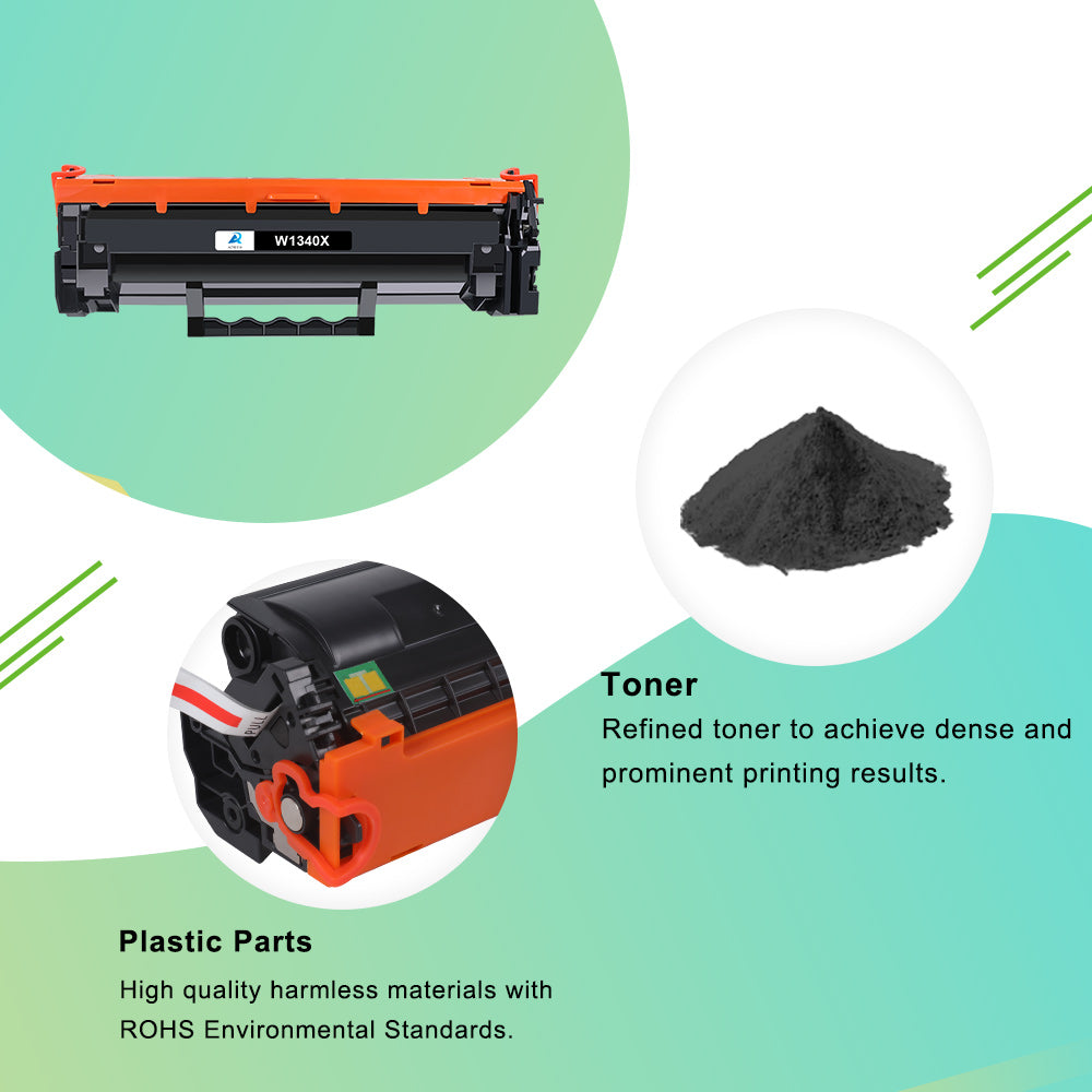 2-Pack 134X Toner Cartridge WITH CHIP Compatible for HP 134X H1340X 134A W1340A for HP LaserJet M209dw MFP M234dw M234sdn M234sdw Printer Ink(Black)