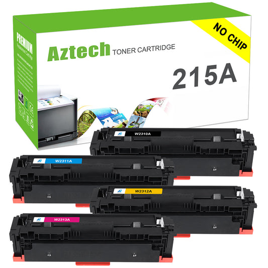 A Aztech 4-Pack Compatible for HP W2310A 215A Toner Cartridge use with HP Color LaserJet Pro MFP M155 M182 M183NW Printer (without Chip,Black,Cyan,Magenta,Yellow)