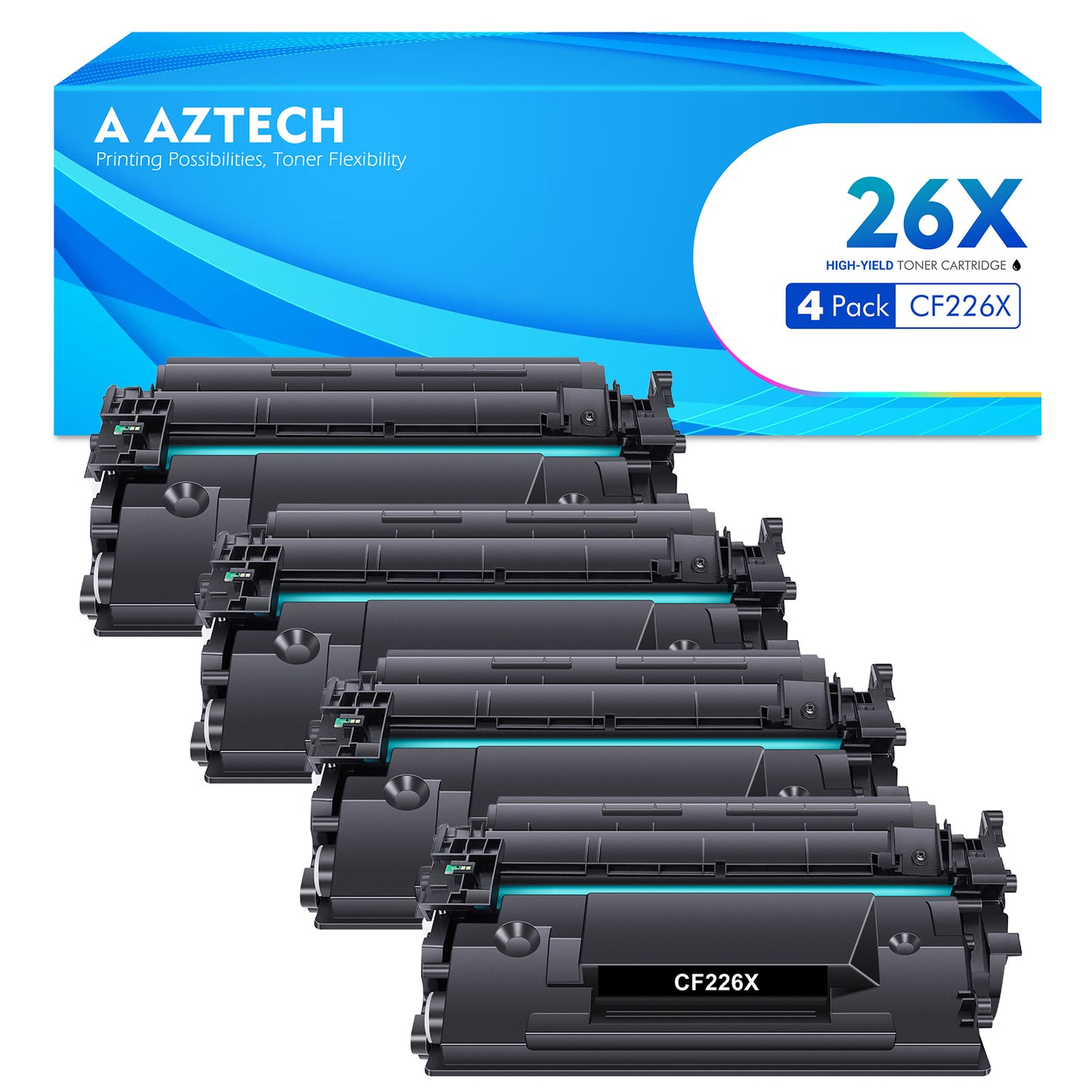 CF226X 26X Toner Cartridge Replacement for HP 26X CF226X 26A CF226A Laserjet Pro M402n M402dw M402dn Pro MFP M426fdw M426fdn M426dw High Yield Printer Ink (Black 4PACK)