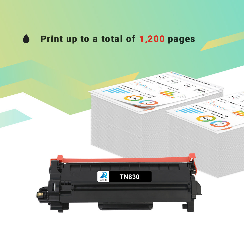 TN830 TN830XL 2-Pack Toner Cartridge Compatible for Brother TN830 TN-830 TN830XL HL-L2460DW HL-L2405W DCP-L2640DW MFC-L2820DW HL-L2400D L2405W L2480DW MFC-L2820DWXL Printer Ink Black