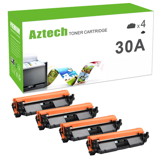 HP 30A CF230A Standard Yield Black Compatible Toner Cartridges 4 Pack