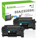 HP 55A CE255A Standard Yield Black Compatible Toner Cartridges 2 Pack