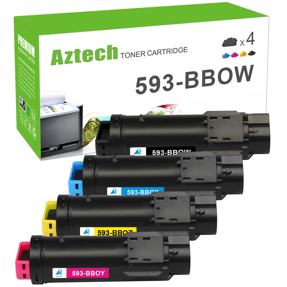 Dell 593-BBOW/593-BBOX/593-BBOZ/593-BBOY Toner Kits Replacement 4 Pack Combo