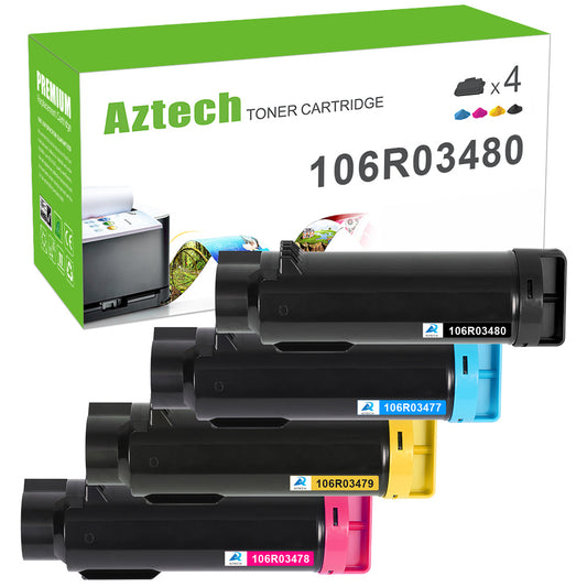 Xerox 106R03477/106R03478/106R03479/106R03480 High Yield Toner Cartridge Compatible 4 Pack