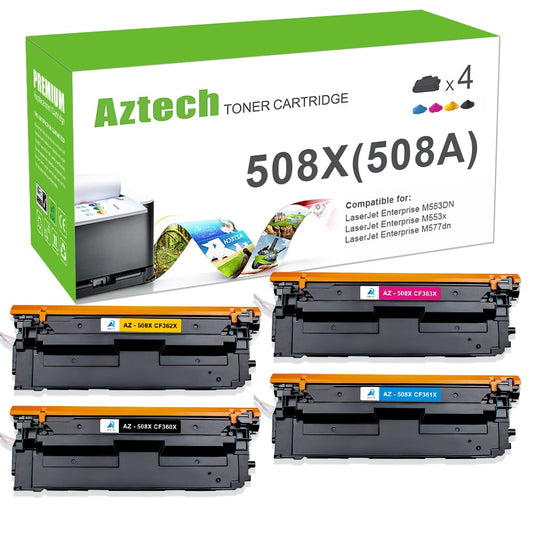 HP Compatible 508X (CF360X/CF361X/CF362X/CF363X)Toner Cartridge 4-Pack Combo