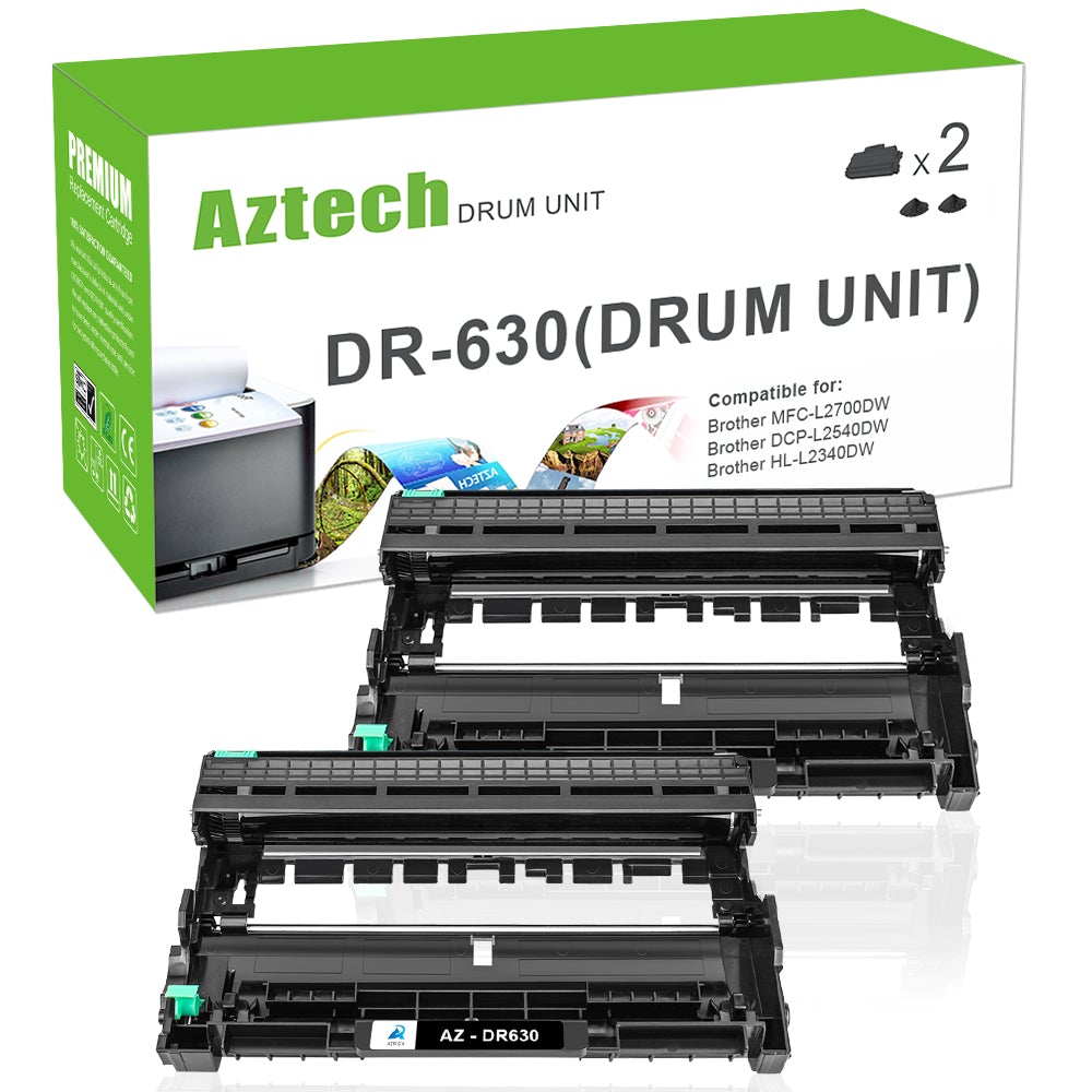 Brother DR630 Black Drum Unit Replacement 2 Pack
