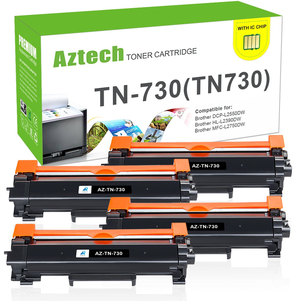 Brother TN730 Black Toner Cartridge Replacement 4 Pack