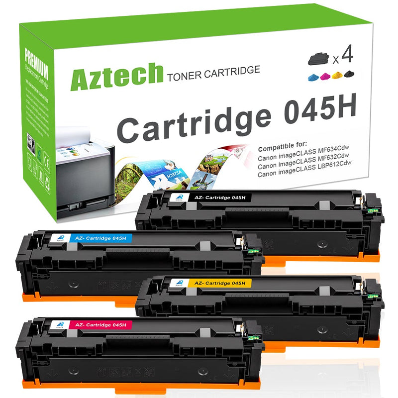 Canon 045HK/045HC/045HY/045HM High Yield Toner Cartridge Replacement 4-Pack Combo