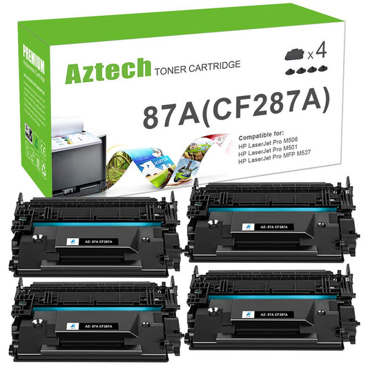 HP 87A CF287A Standard Yield Black Compatible Toner Cartridges 4 Pack