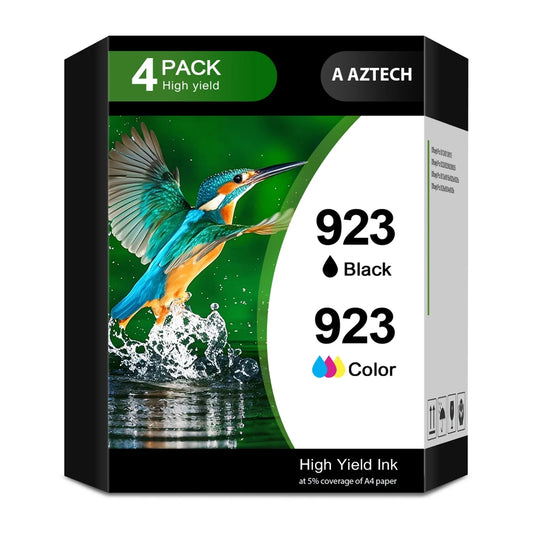 923 Ink Cartridges With Chip Compatible for HP 923 923E 923XL OfficeJet Pro 8130 8135e 8138e 8139e 8120 8122e OfficeJet 8124e 8125e 8132e 8134e Printer | 923 Combo Pack, Pack of 4