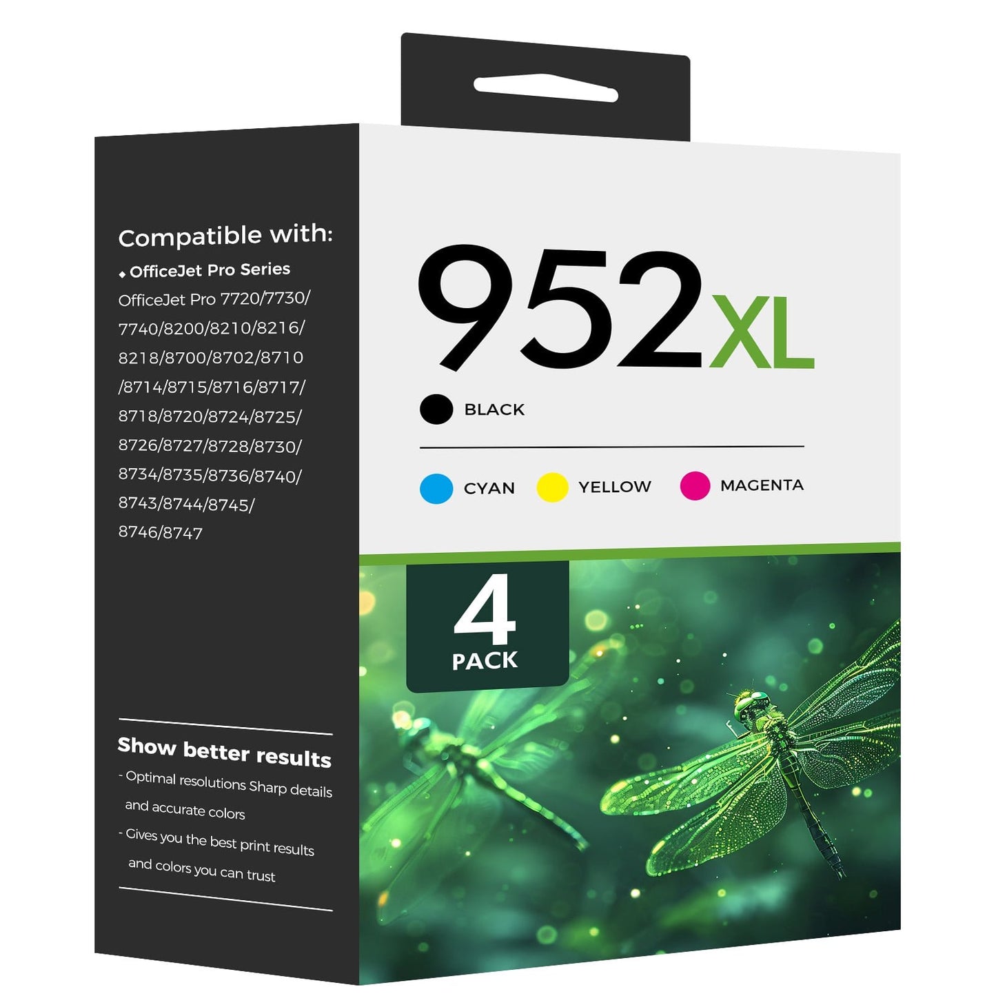 952 952XL Ink Cartridges Compatible for 952XL 952 Ink Combo Pack for OfficeJet Pro 8710 7740 8720 8210 8715 8702 7720 8730 8740 8216 8725 8700 (4 Pack, 1B, 1C, 1M, 1Y)