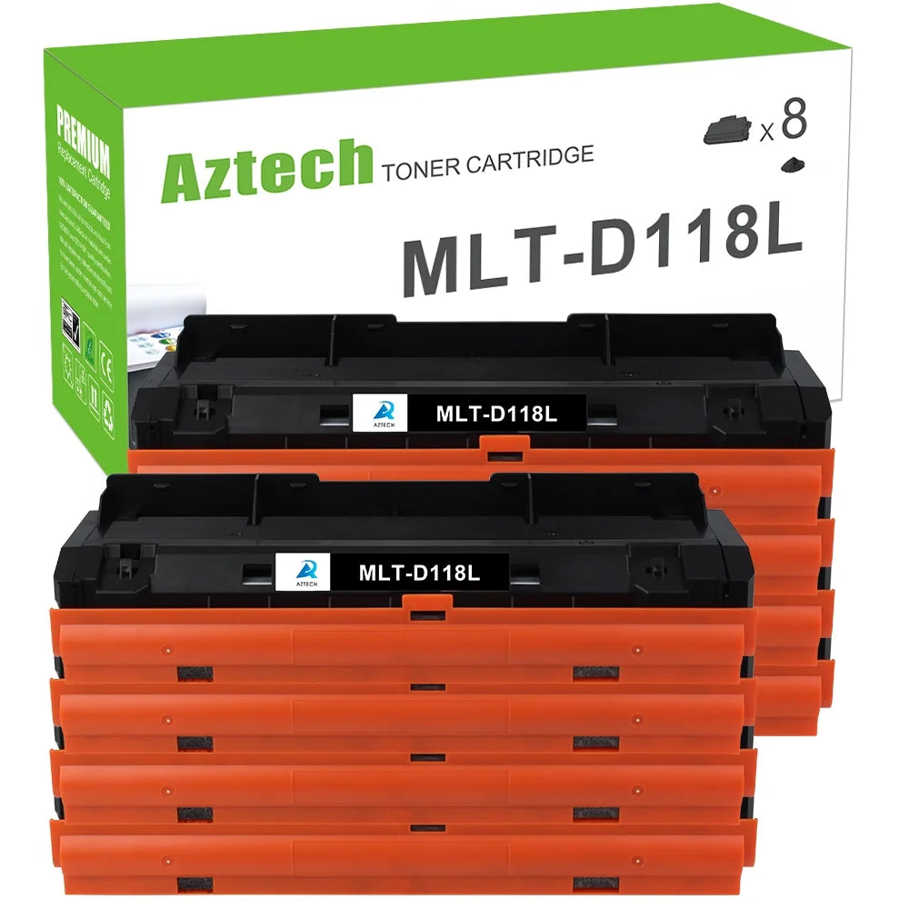 AAZTECH 8-Pack Compatible Toner Cartridge for Samsung MLT-D118L M3015DW M3065FW (Black)