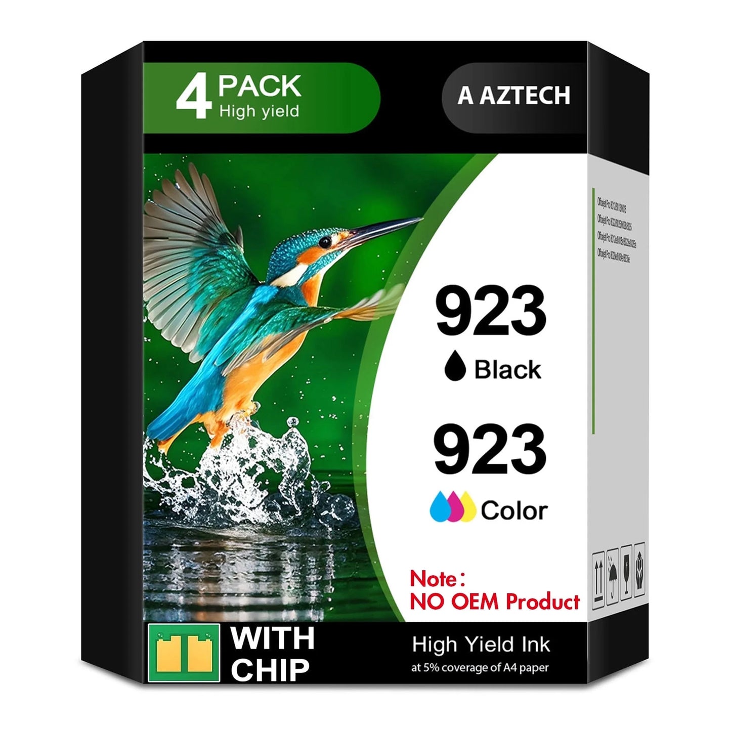 923 923E Ink Cartridges With Chip Compatible for HP 923 E 923 923XL OfficeJet Pro 8130 8135e 8138e 8139e 8120 8122e 8030e OfficeJet 8124e 8125e 8132e 8134e Printer | 923E Combo Pack, 923 XL Pack of 4