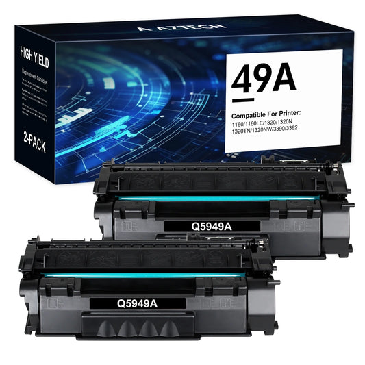 49A Toner Cartridges Q5949A 2-Pack Compatible Toner Cartridge for HP 49A 53A Q5949A Q7553A LaserJet 1320 1320N 1320TN 1320NW 3390 3392 (Black)