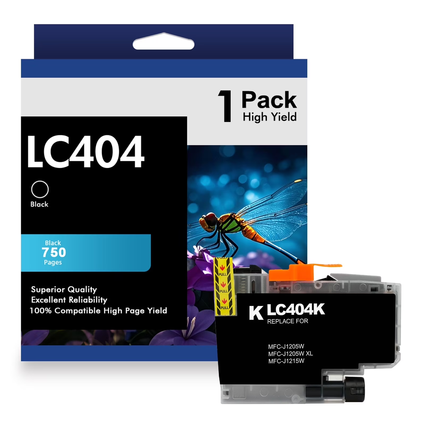 LC404 Ink Cartridges Compatible for Brother LC404 LC-404 Combo High Yield Work for Brother MFC-J1205W MFC-J1215W MFC-J1205W XL Printer Ink (Black, 1 Pack)