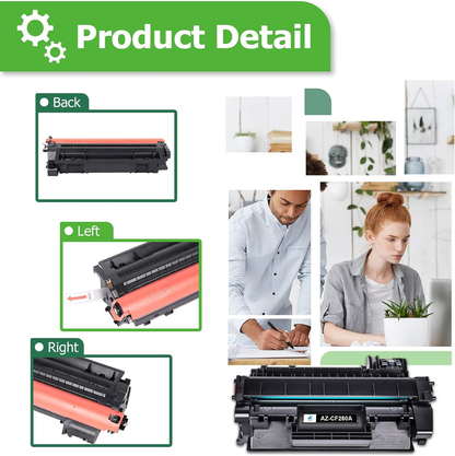80A CF280A Cartuccia Toner Compatibile per HP 80A CF280A 80X CF280X Laserjet Pro 400 M401dn M401dw M401n M401dne M401d M425dn M425dw (Nero, 2-Pack)