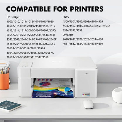 61XL Ink Cartridges 61 Ink Cartridge for Printer Ink 61 for Deskjet 2541 OfficeJet 4630 Envy 4500 Printer (2-Pack Black & Tri-Color)
