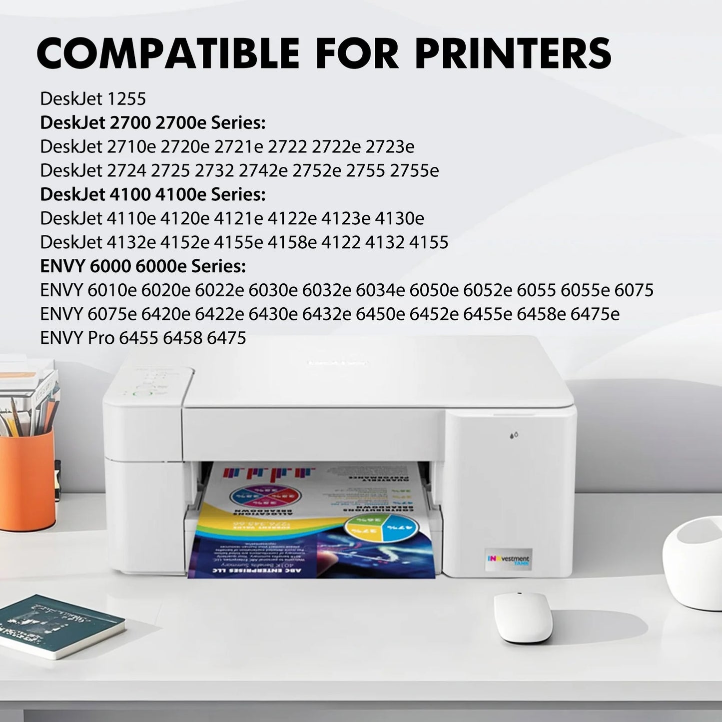 67XL Ink Cartridges Compatible for HP 67 67XL Ink Cartridges DeskJet 2755e 2855e 4155e 4255e 6055e 6065e (2-PACK)