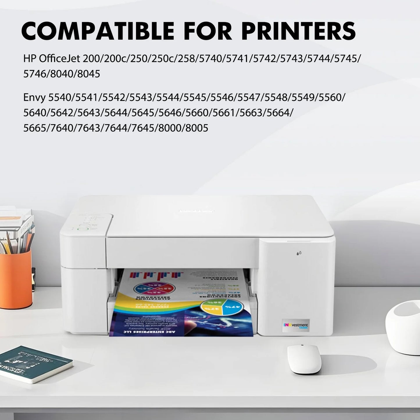 62XL Ink Cartridges Compatible for HP 62 62XL Black and Color for Envy 5540 5640 5660 7644 5740 5741 8000 OfficeJet 200 250 Printer Ink (2 Pack, 1 x Black, Tri-color)