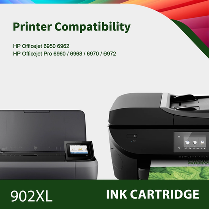 902XL 902 Ink Cartridges Compatible for HP 902 902XL 1 Pack Black Ink for OfficeJet Pro 6978 6968 6970 6971 6974 6975 6979 6960 6961 6963 6964 6965 6966 6950 902 XL Printer