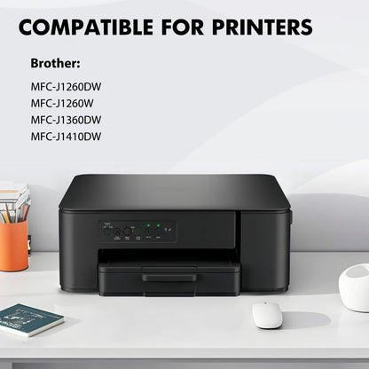 LC501 LC501XL Ink Cartridges Compatible for Brother Work Smart 1360 MFC-J1360DW MFC-J1260W MFC-J1260DW MFC-J1410DW MFC J1360DW J1260W J1260DW J1410DW Printer 4 Pack Black Cyan Magenta Yellow