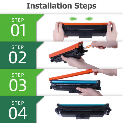 Chip-Ready Remanufactured HP 210A Toner Cartridge Set Compatible for HP Color LaserJet Pro MFP 4301fdw 4301fdn 4201dw 4201dn Series Printer W2100A W2100X Ink 4-Pack