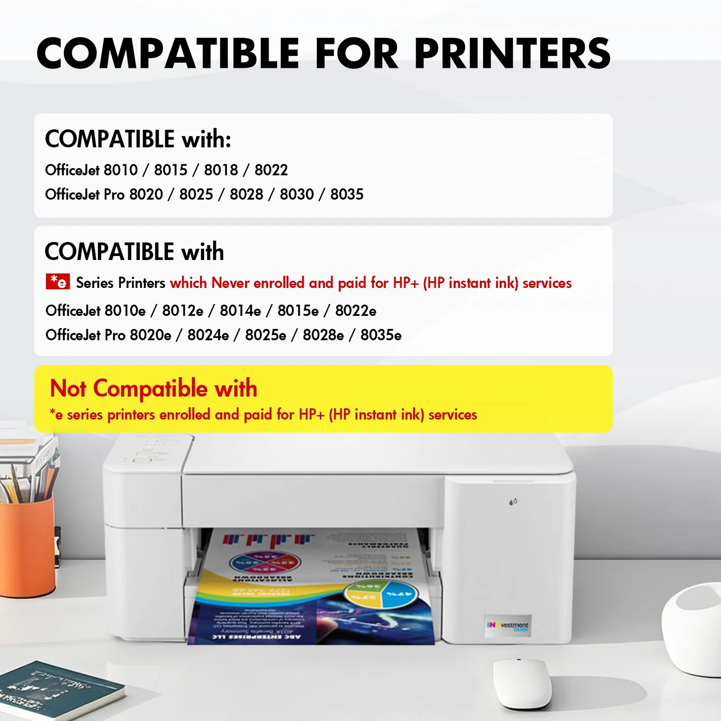 4-Pack 910XL Ink Cartridge High Yield Compatible for 910 910XL Combo for OfficeJet Pro 8035 8020 8024 8025 8028 OfficeJet 8022 8010 8012 8015 Printer Ink (Black,Cyan,Magenta,Yellow)