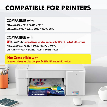 4-Pack 910XL Ink Cartridge High Yield Compatible for 910 910XL Combo for OfficeJet Pro 8035 8020 8024 8025 8028 OfficeJet 8022 8010 8012 8015 Printer Ink (Black,Cyan,Magenta,Yellow)