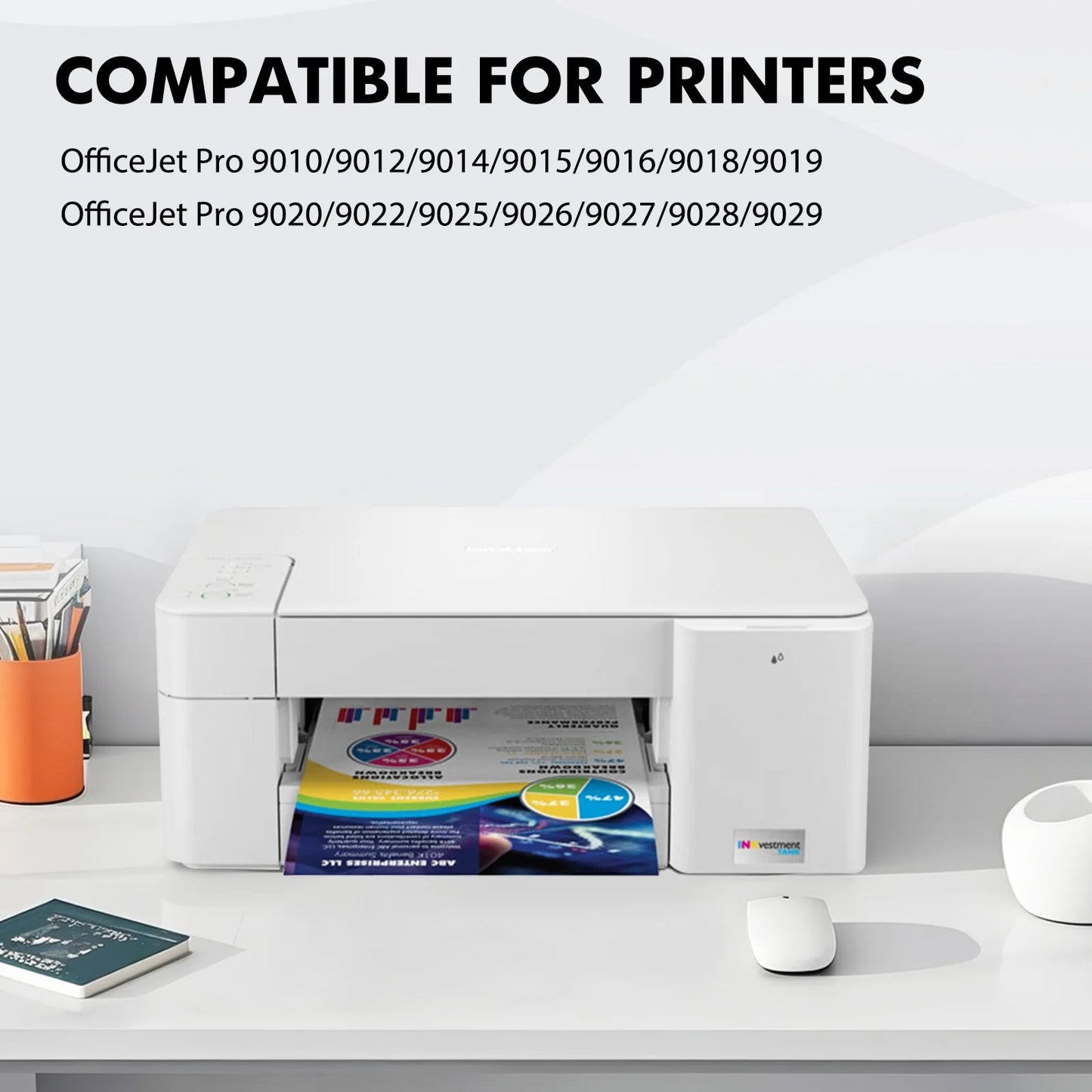 962XL Ink Cartridges Compatible for HP 962 Printer Ink Combo Pack Use with HP OfficeJet Pro 9015 9025 9015e 9025e (4-Pack, Black Cyan Magenta Yellow)