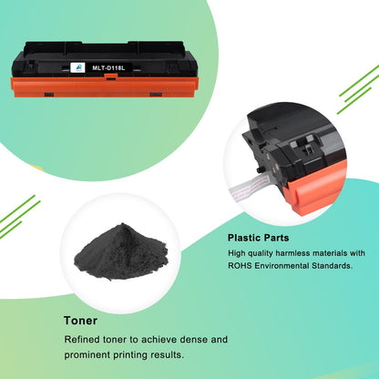 AAZTECH 8-Pack Compatible Toner Cartridge for Samsung MLT-D118L M3015DW M3065FW (Black)