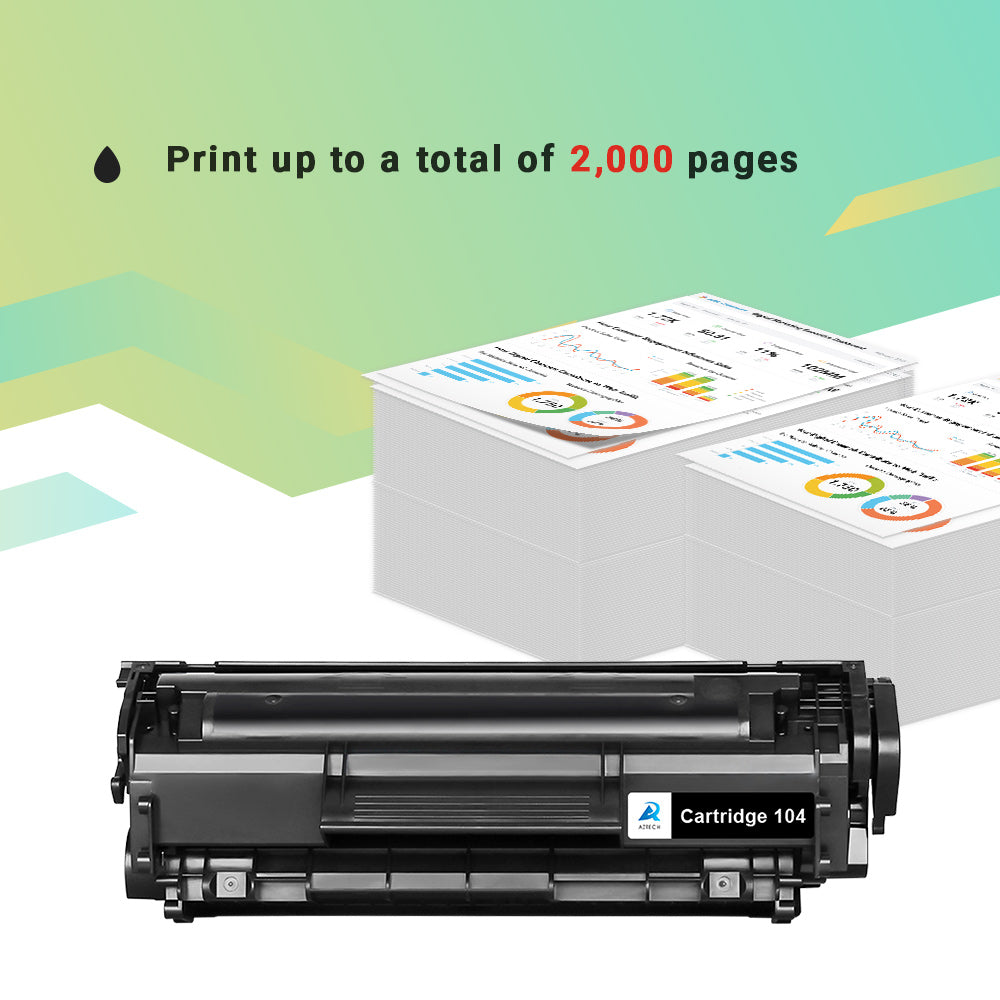 A Aztech Compatible for Canon 104 (0263B001AA) Toner Cartridge (Black, 2-Pack)