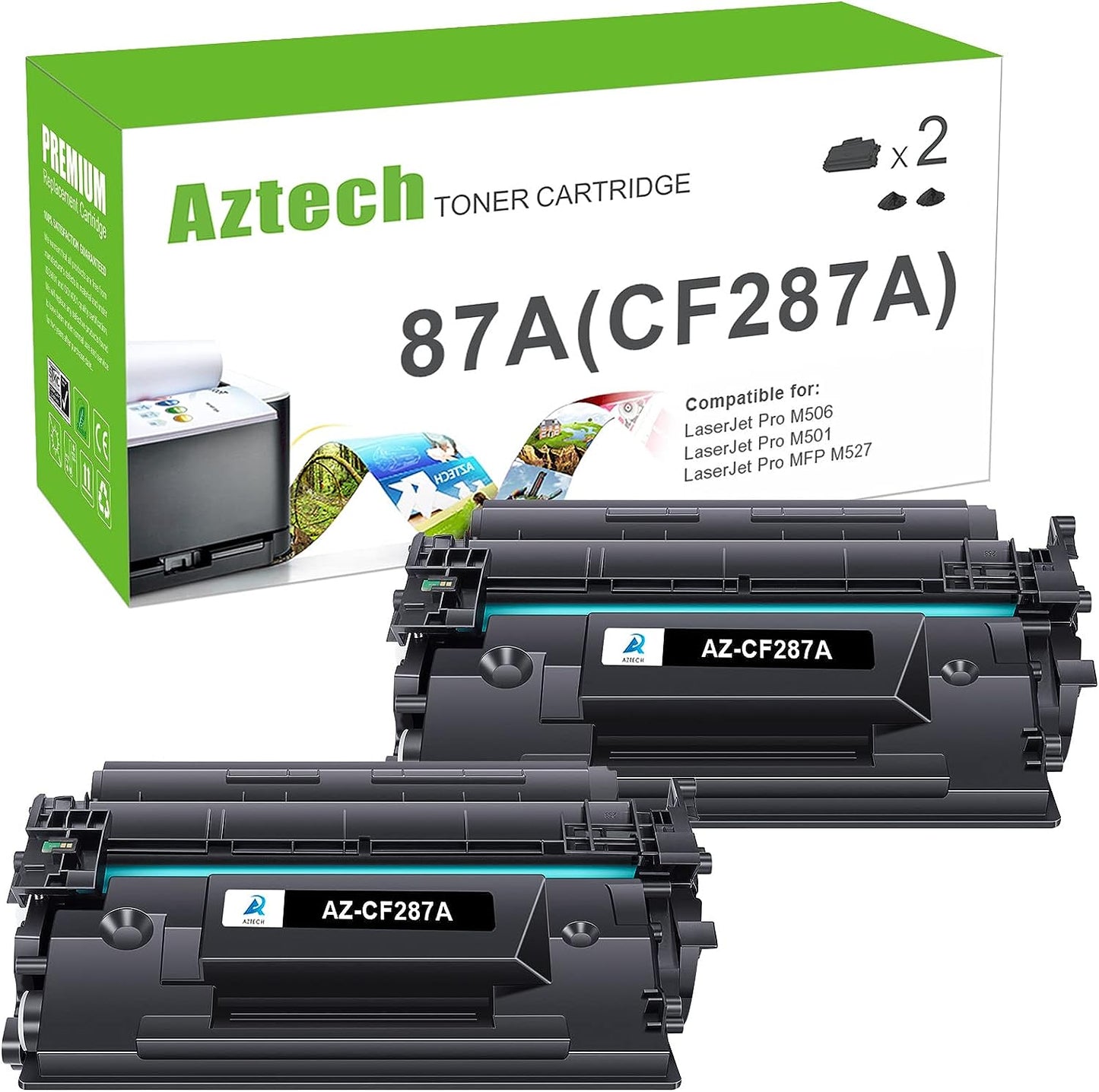 compatible hp 87a 87x cf287a toner cartridge 2 pack