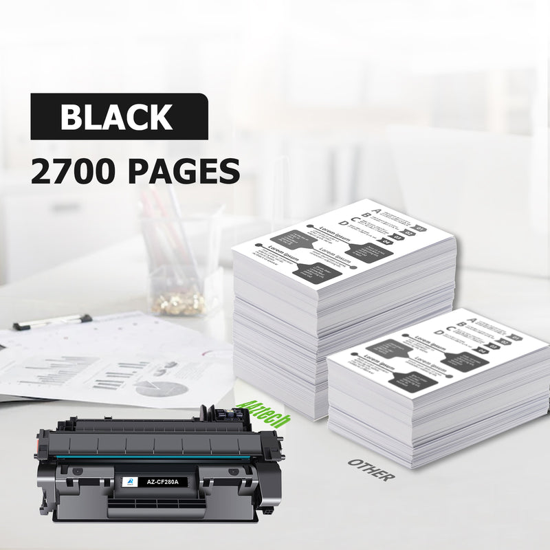 80A Black High Yield Toner Cartridge for HP 80A CF280A M401 80X CF280X Compatible for HP Laserjet Pro 400 M401DW M401DN M401A M401D M401N M401DNE MFP M425DN Printer Ink (2-Pack | CF280AD1)