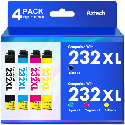232XL Ink Cartridges Combo Pack Compatible for Epson 232 Ink Cartridge Epson Ink 232XL T232 Home XP 4200 4205 Workforce WF 2930 2950 Printer Ink Cartridges
